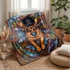 Winter Wolf Majesty Theme Blanket Lightweight Warm Flannel Blanket Decorative Throw Blanket for Home Decoration