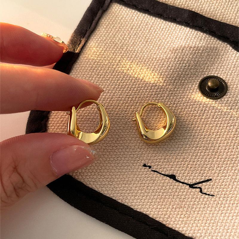 

Retro Zirconia Decor Chain Design Drop Earrings Gold Silver Color Geometric irregular Round Earrings for Women Girls Jewelry