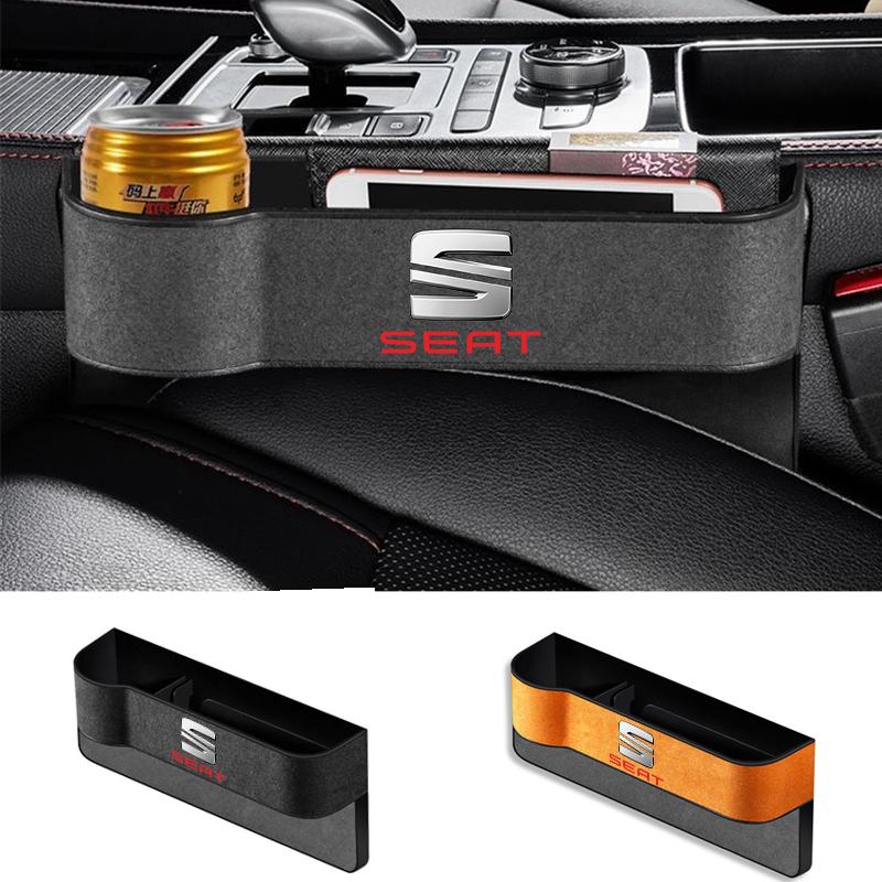 AAABE1 Car Seat Gap Box Pocket Seat Crevice Storage Bag For Seat Leon 5f Ibiza 6l 6j Leon 1p Cushion Altea Xl Leon Mk Car Accessories