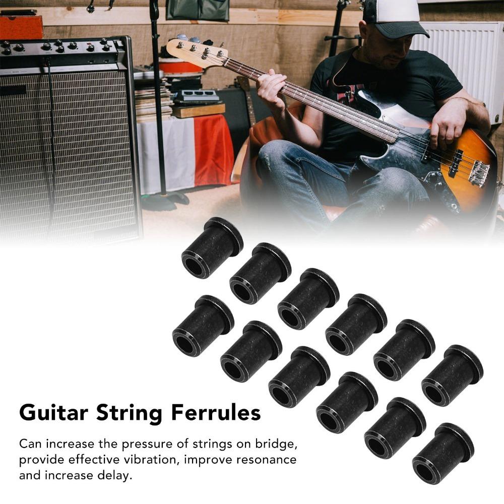 12PCS Metal Guitar Through Body Ferrules Musical Instrument Accessories Electric Guitar чёрный