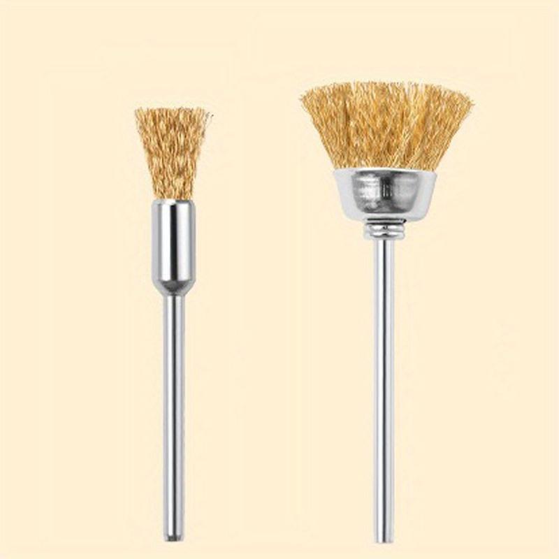 1-Pack Nail File Cleaning Brush, Brass Wire Polishing Wheel, Rust Removal Polishing Head & Polishing Bowl