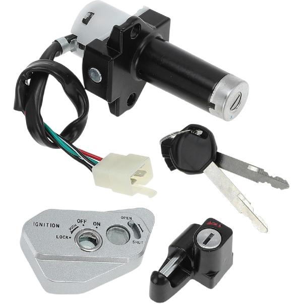 

Motorcycle Ignition Key Switch Set for Hawk 250 for TBR7, Motorbike Ignition Switch Lock with Lock Cylinder, 4-pin Starter Switch Lock with Keys, Set A