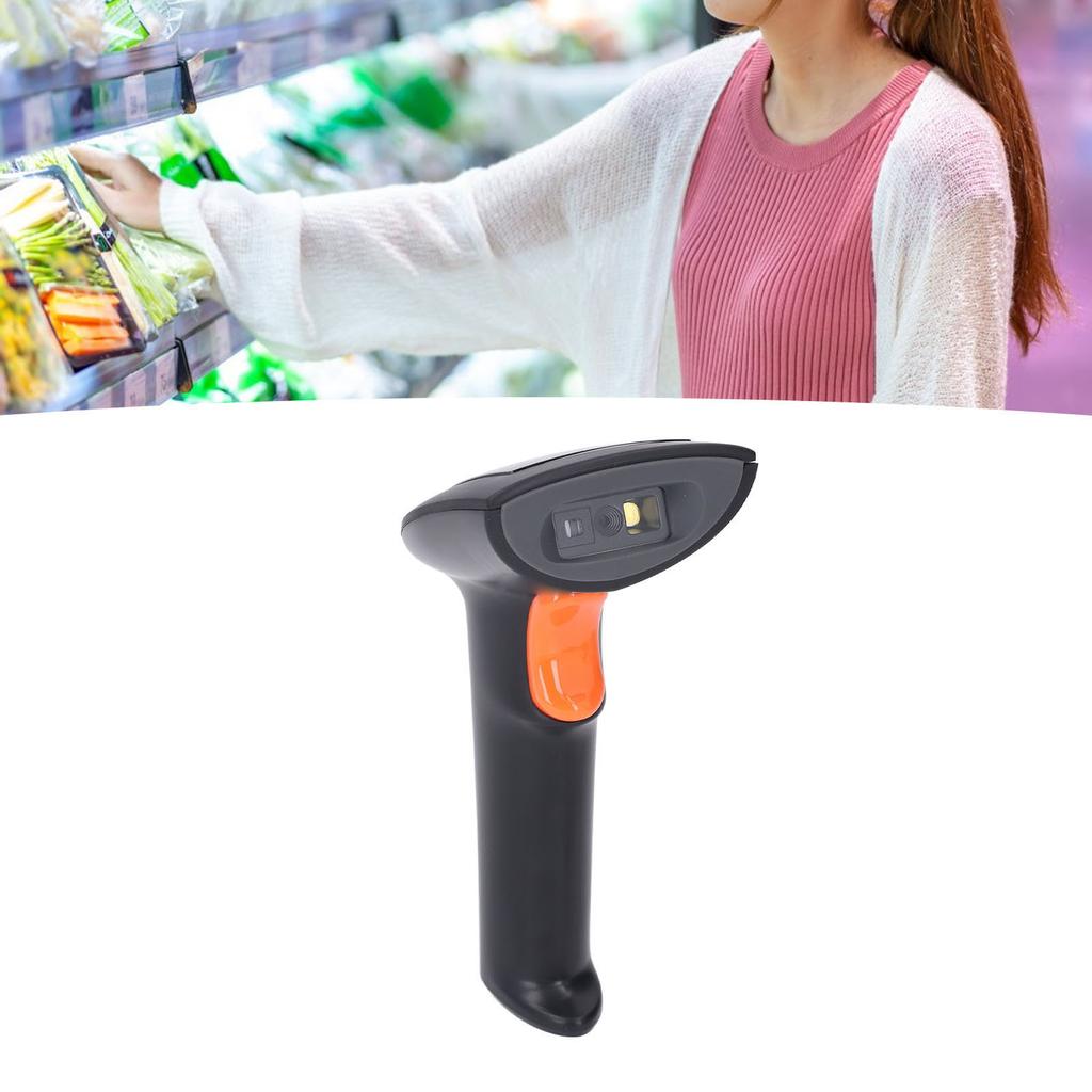 1D 2D Barcodescanner 2,4G BT USB Kabelloser und kabelgebundener Barcodeleser mit faltbarer Halterung für den Einzelhandel