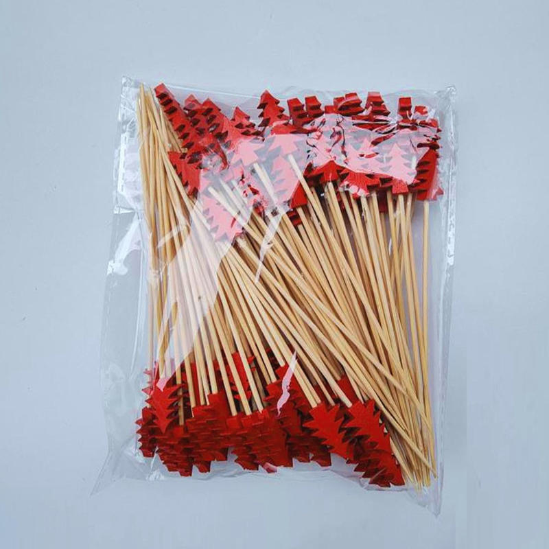 

100pcs Christmas Fruit Food Sticks Santa Claus Snowflake Snowman Cocktail Toothpick Cupcake Topper Christmas Party Decoration 100pcs