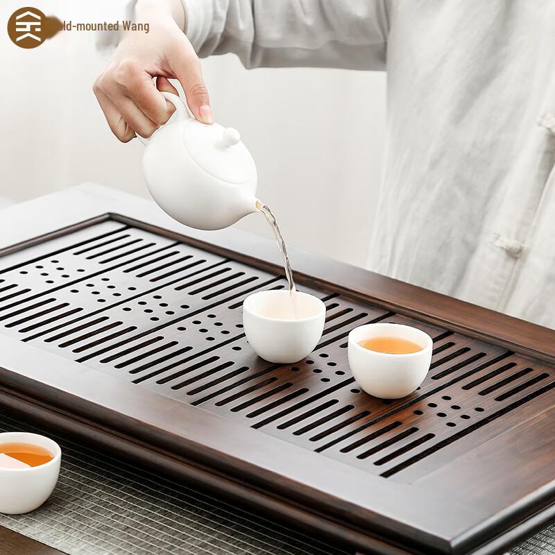 Bamboo Tea Tray with Water Storage and Drainage