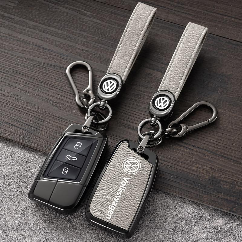 For VW Volkswagen Jetta MK5 Golf Alloy Leather Car Smart Remote Key Case Fob Cover Protector Shell For Volkswagen VW Magotan Pas