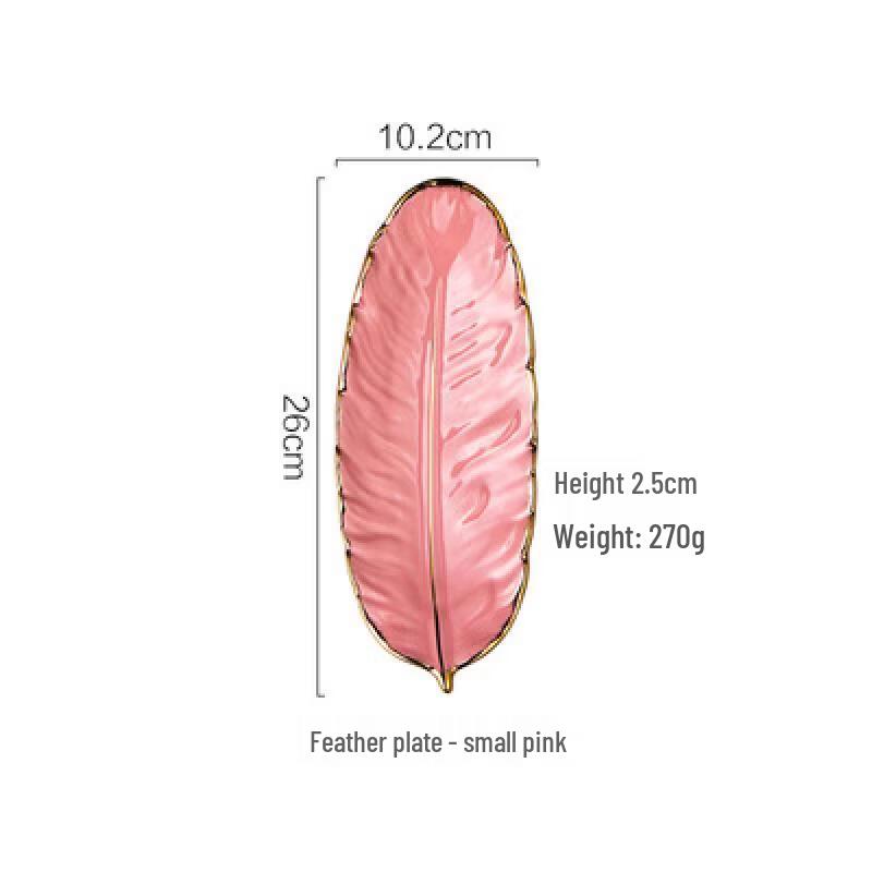 Nordic Ceramic Feather & Banana Leaf Plate