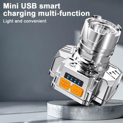 Led Headlamp Usb Rechargeable Multi-function Outdoor Head-mounted Flashlight Torch Fishing Light