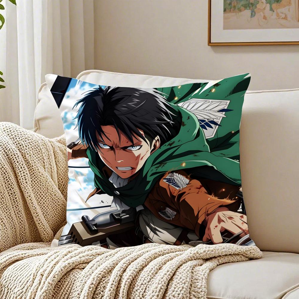 Dark Japanese Anime AAttack On Titan Cushion Cover Pillowcase Antidustmite living Room Sofa Decor Cushion Room