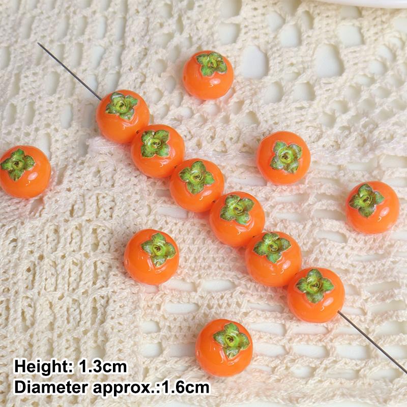5Pcs Multicolor 3D Fruit Shaped Loose Beads for DIY Handmade Bracelet Keychain Jewelry Making Craft for Home School Use