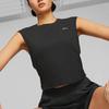 Puma Solid Color Round Neck Sleeveless T-Shirt Women Tops Black 523647-01