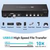 4-Port Dual Monitor HDMI USB 3.0 KVM Switch