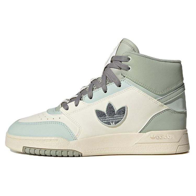 Adidas Originals Drop Step XL Fabric Leather Slip Resistant Durable Lightweight Mid Top Sneakers Men Sneakers White Green HQ6948