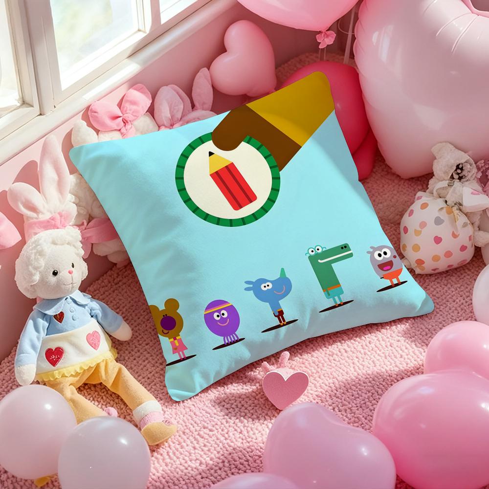 Anime H-Hey Duggee Cushion Cover Pattern Printed Pillowcase for Living Room Sofa Cushion Cover & Bedroom Decor