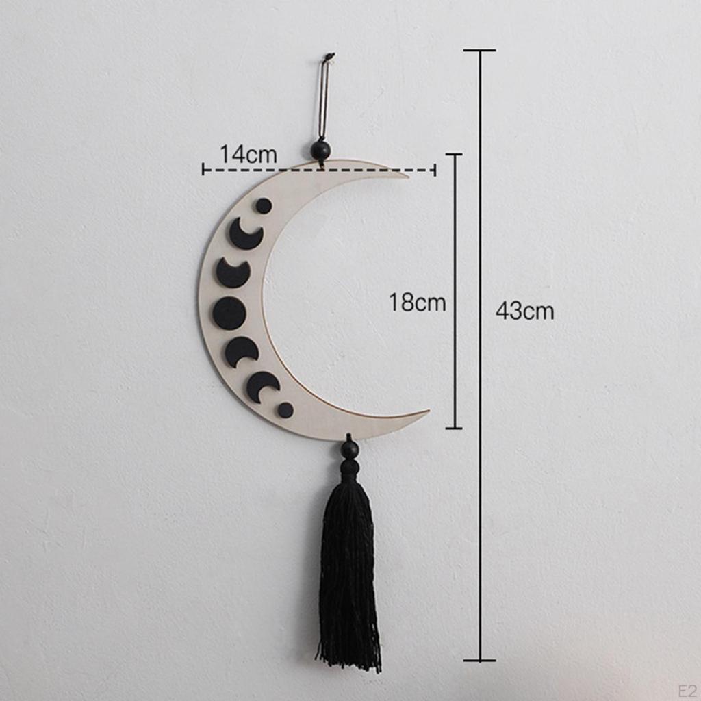 Phases Wooden Wall Hanging Garland Boho Decoration for on The Wall, Shelf, Bedpost, Mirror,