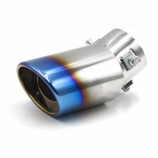 Blue Auto Rear Round Exhaust Pipe Tip Stainless Muffler Tail Steel Accessories
