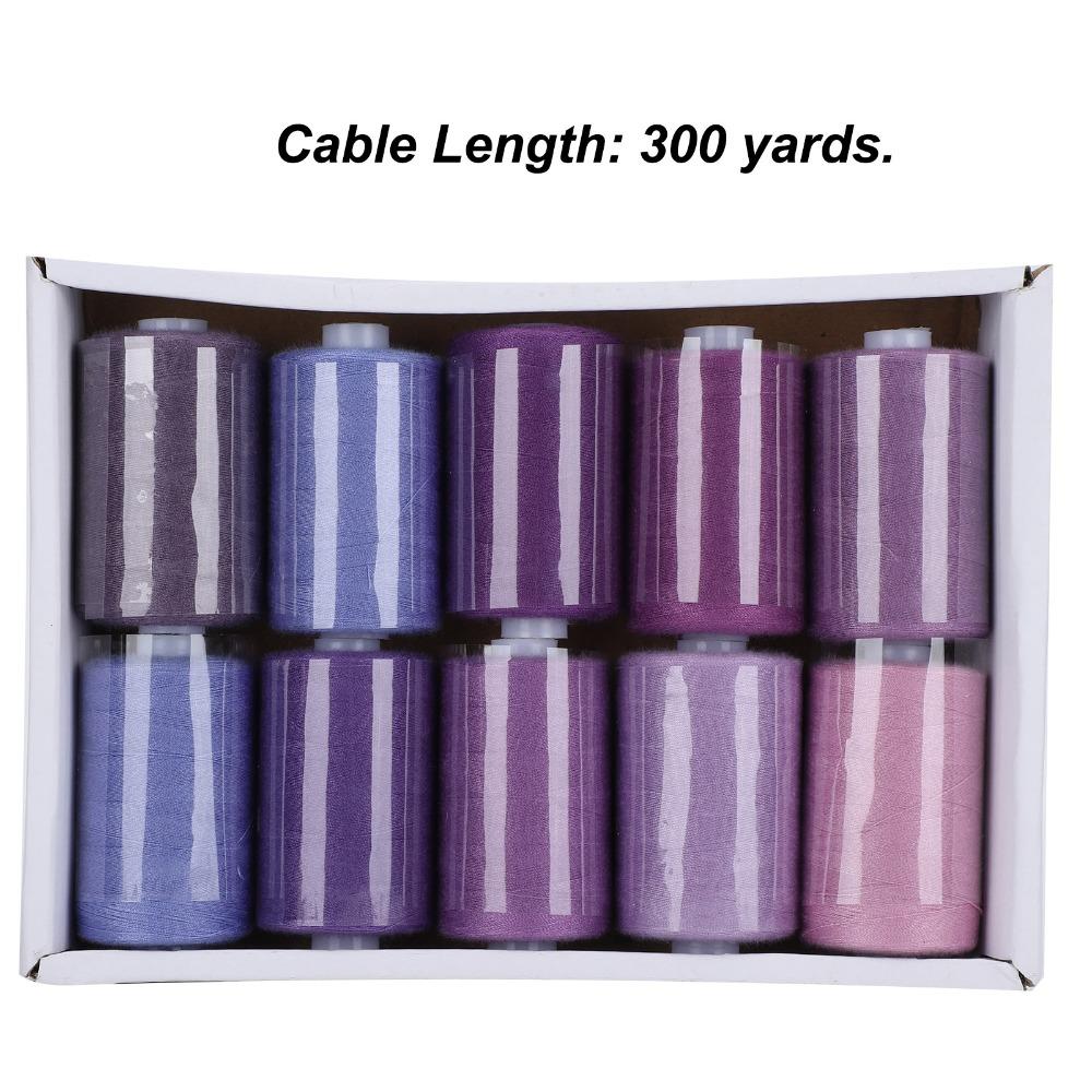 10Pcs Assorted Colors Polyester Thread Set Polyester All Purpose Threads For Sewing Machine