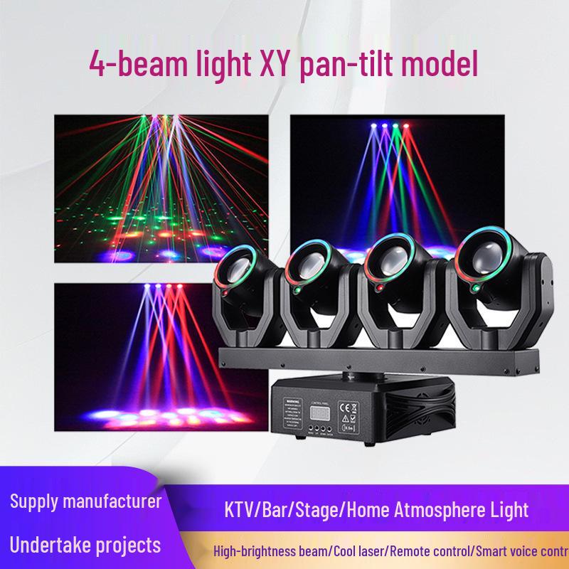 

4-Beam XY Moving Head Stage Light Bar with Strobe and Rotating LED for Disco and Live Streaming Effects Chinese Standard