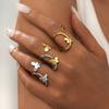 Exquisite Stainless Steel Butterfly Rings Women Irregular Open Rings Simple No Fade Party Holiday Daily Wear Jewelry Accessories