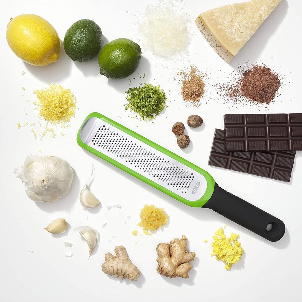 OXO Grater Etching Zester Dishwasher Dryer Compatible Green Ginger Garlic Chocolate Cheese Citrus
