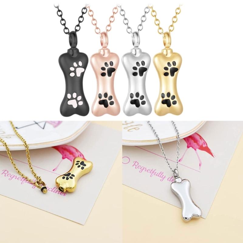 Paw Printings Cremation Urn Bar Jewelry Pet Cremation Jewelry Ashes Necklaces Creative Pet Cremation Jewelry