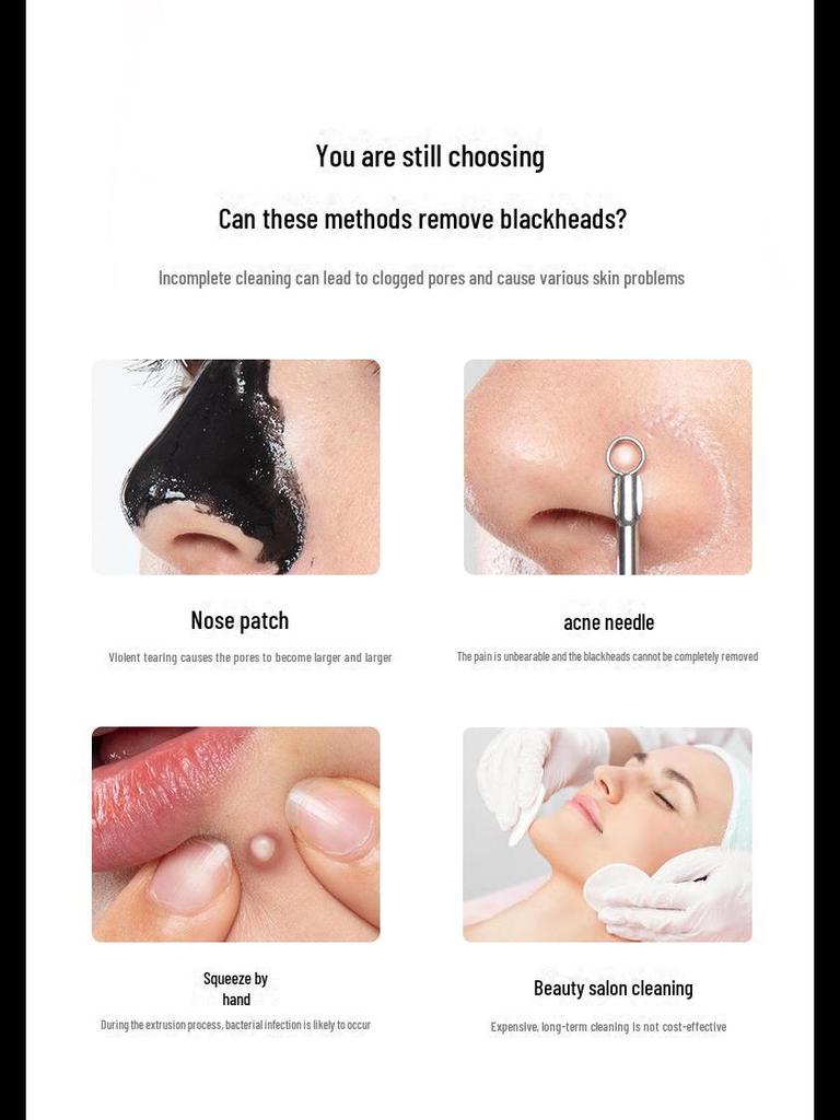 Ultrasonic Blackhead Scraper - Face Cleanser and Acne Remover with Vibration for Pore Cleaning and Smooth Skin