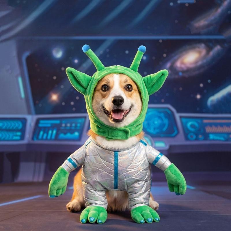 Pet Alien Transformation Outfit Creative Design Fashionable Cat Dog Clothing Party Dressing Photography Colorful Laser Fabric