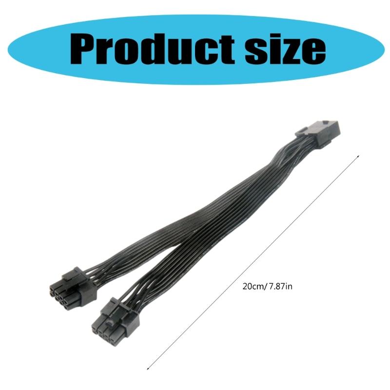 8Pin Female To 2x 8Pin (6 + 2) Male Cable Two PCIExpress 8Pin CPU or GPU Power Splitter Graphics Card Cable 20cm