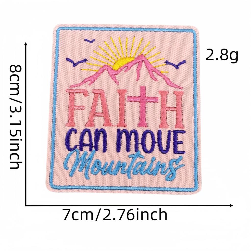 10pcs Embroidery Faith Text Patches Iron On God Jesus Emblem DIY Clothing Stripe Appliques Sewing Wappen Wholesale Cheap