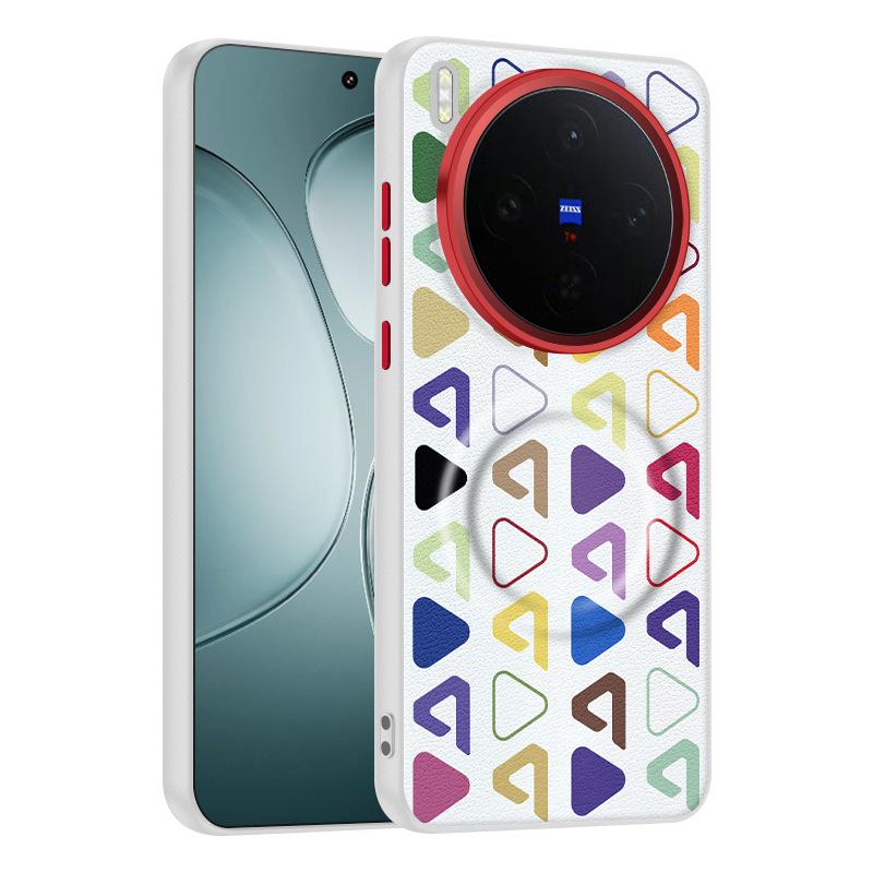 

Чехол для Vivo X300 и X300 Pro, кожаный с буквой, магнитная застежка, контрастные цвета клавиш, рамка для объектива, защита от отпечатков пальцев, мягкая крышка Artificial leather&vivo X300 Pro