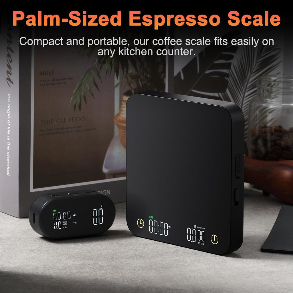 Digital Coffee Scale with Timer & Wireless Display - 3kg/0.1g Accurate Kitchen Scale for Espresso and Pour Over Coffee,