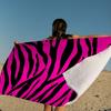 Asciugamano da Spiaggia Nuoto Stampa Zebra Bianca Nera Anime Asciugamano Morbido Assorbente Lavetta Regali per Bambini Viaggio Campeggio Palestra