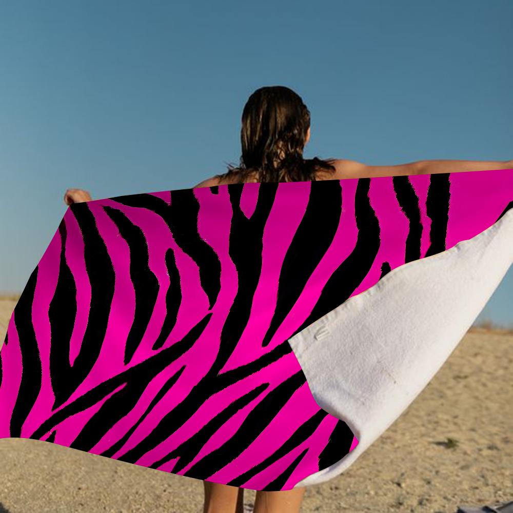 Asciugamano da Spiaggia Nuoto Stampa Zebra Bianca Nera Anime Asciugamano Morbido Assorbente Lavetta Regali per Bambini Viaggio Campeggio Palestra