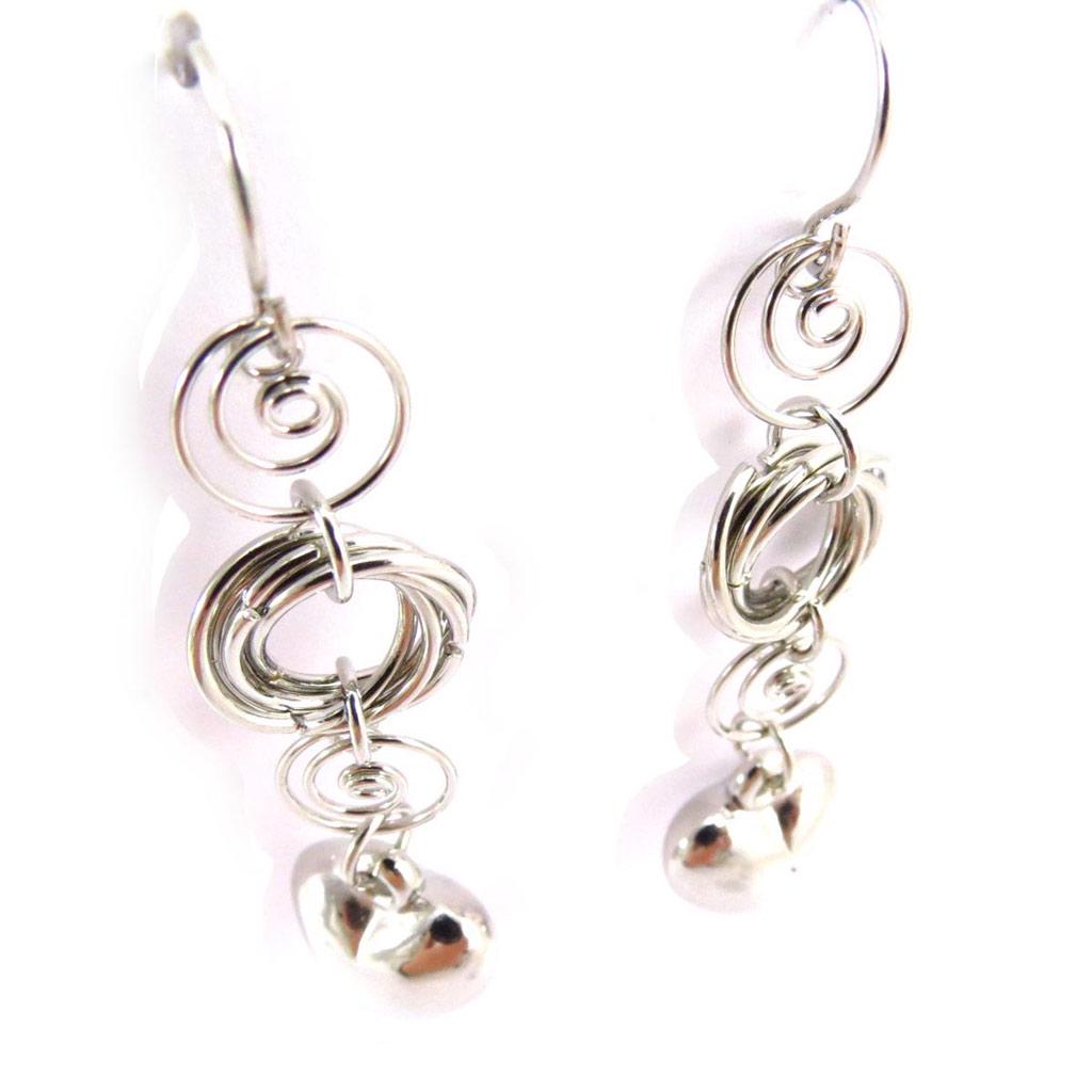 Les Trésors De Lily [J6686] - Silver 'Love' Designer Earrings