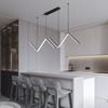 Modern LED Chandelier 125CM Black Gold Strip Dining Room Lamps For Living Room Bar Kitchen Bedroom Indoor Decor Led Fixture