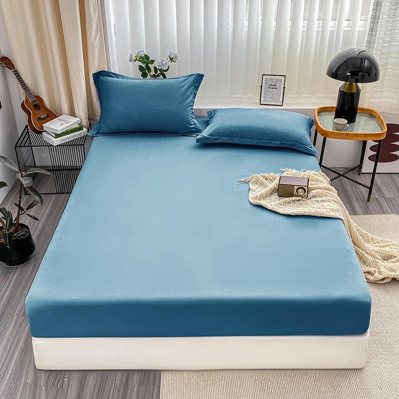 Sheets Couple Flexible Fitted Sheet Microfiber Ultra-Soft Hospitality Luxury Mattresses Cover Queen Single King Dimension Double Bed