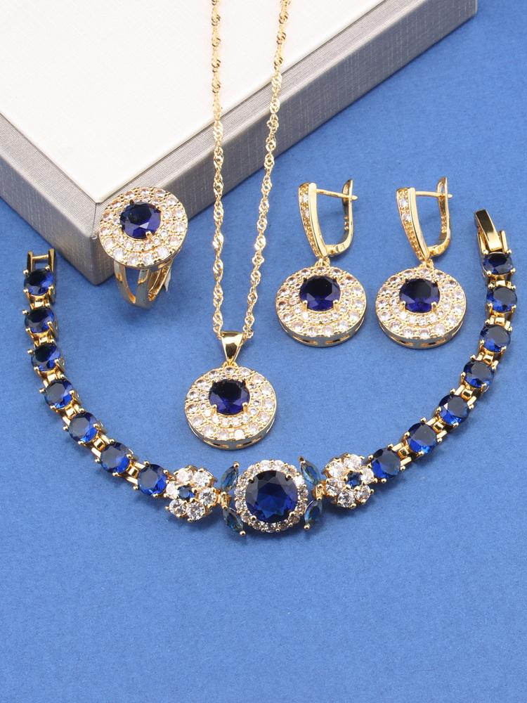 

Бразилия Позолоченные Роскошные Цирконовые Украшения Итальянский Шарм Браслет Ожерелье и Серьги Обручальное Кольцо для Женщин Подарок Свадебные Наборы resizable