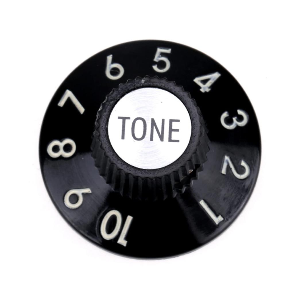 Musiclily Pro Imperial Guitar Hat Knob Set, 2-Tone, 2-Volume, Sombrero Knob Set, Black (Set of 4)