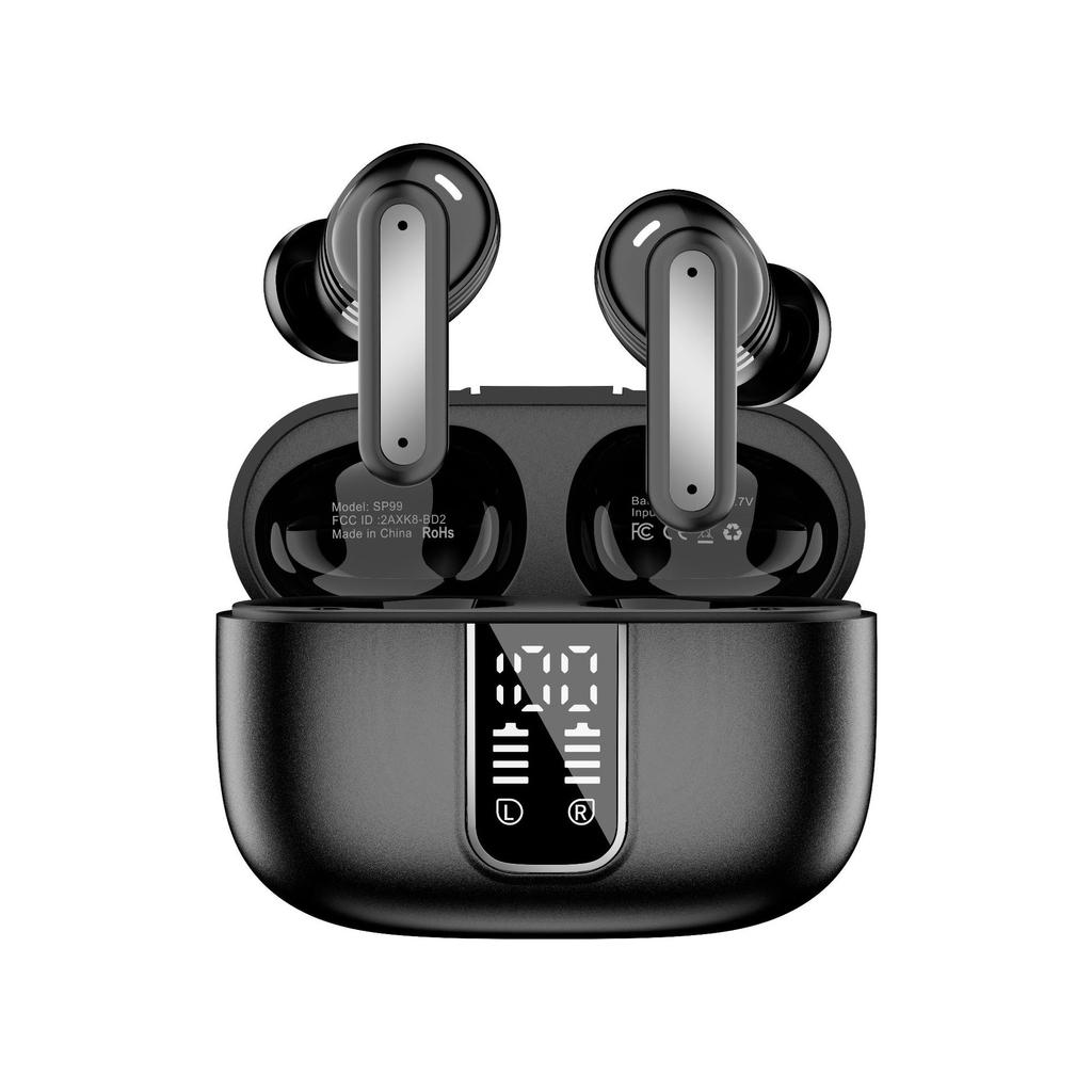 Bluetooth Headphones with Digital Display Noise Cancellation Ultra-long Endurance In-ear Wireless Bluetooth Headphones