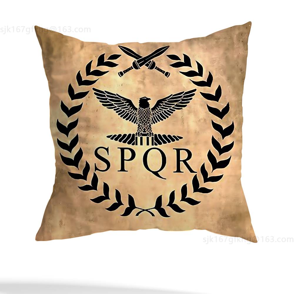 Retro Spqr Roman Empire Pillowcase Casual Style Decoration, Suitable for Home Decoration (excluding Pillow Core)