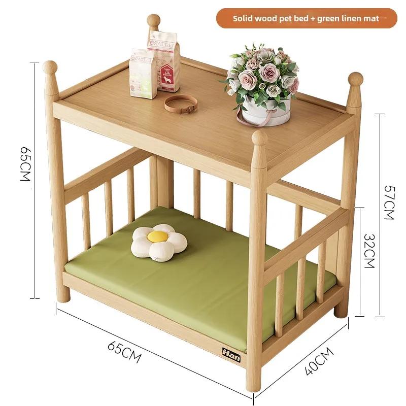 Cuccia in Legno Nordico con Sponde Rialzate Letto Principessa per Animali Domestici Rialzata Resistente all'Umidità Casetta per Gatti Materasso Rimovibile Lavabile