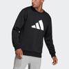Adidas Essentials Winter Series Crew Neck Sweatshirt Large Logo Print Warm Casual Tops Men Black H46507
