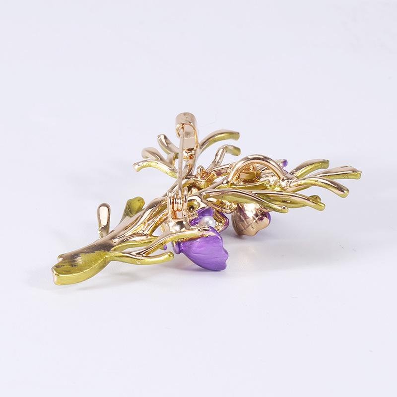 Retro Creative Hand-Painted Oil Poppy Brooch, Simple Women'S Fashion Anti-Light Fixed Pin