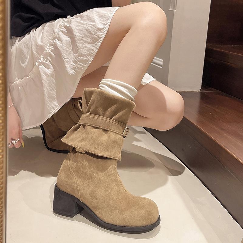 2025 New Year Women High Quality Wasteland Style Vintage Detachable Boot Barrel Western Boots for Women Boot Shoes 35-42