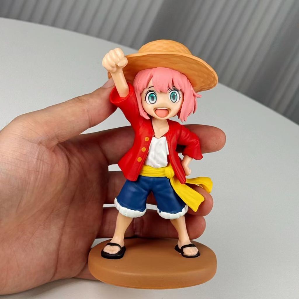 SPY×FAMILY Anya Forger as One Piece Luffy Zoro Anime Action Figure Toys 13CM