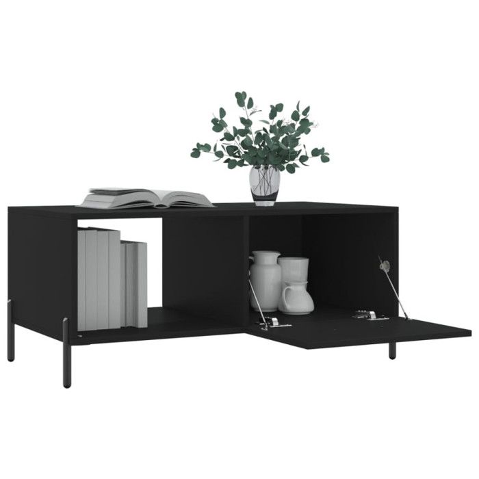 VidaXL Table basse noir 90x50x40 cm bois d'ingénierie 829221