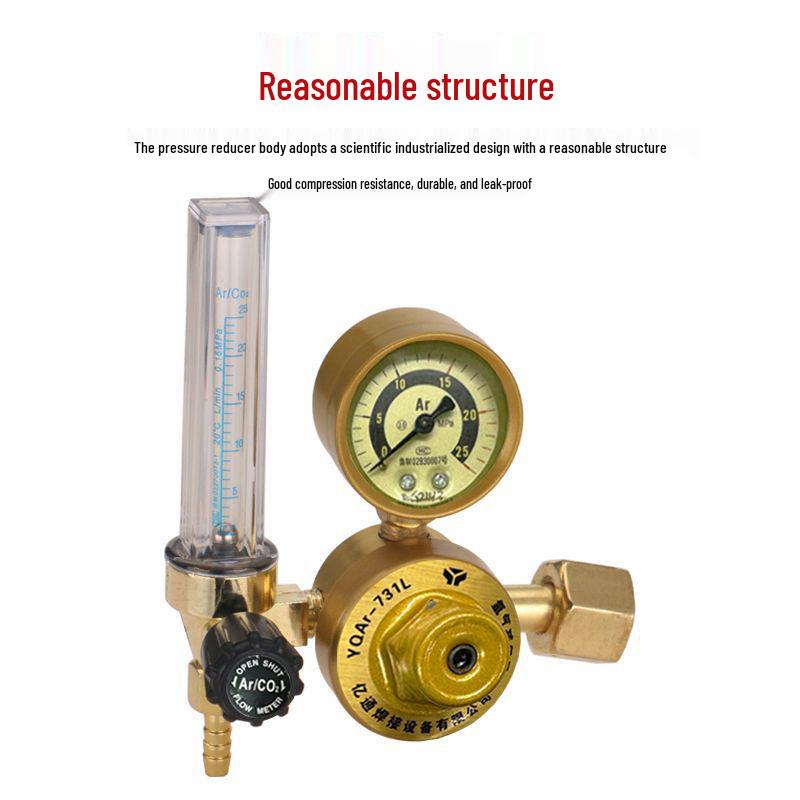 Dual-Tube Argon Pressure Regulator YQAr-731L with Reducing Valve and Pressure Gauge