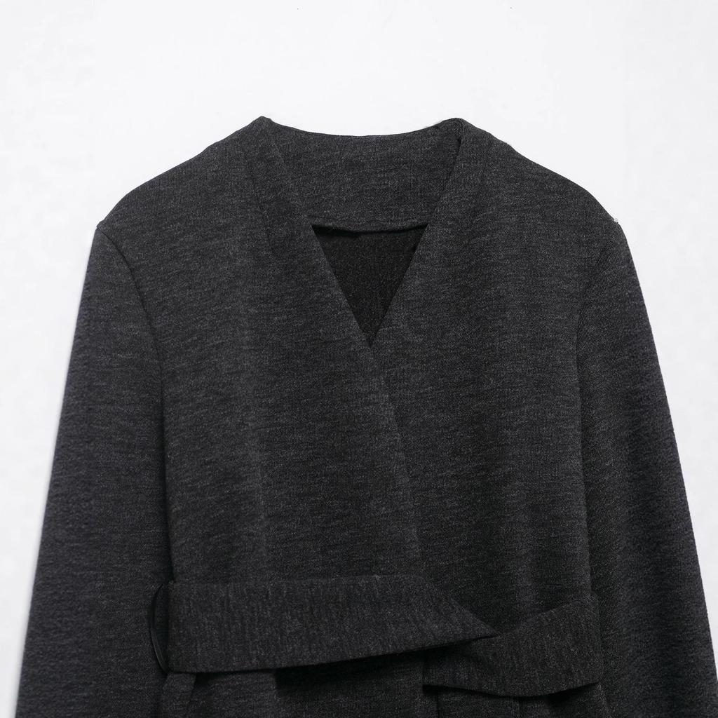 European-American Women's Casual Soft Jacket with Belt - Hot Fashion