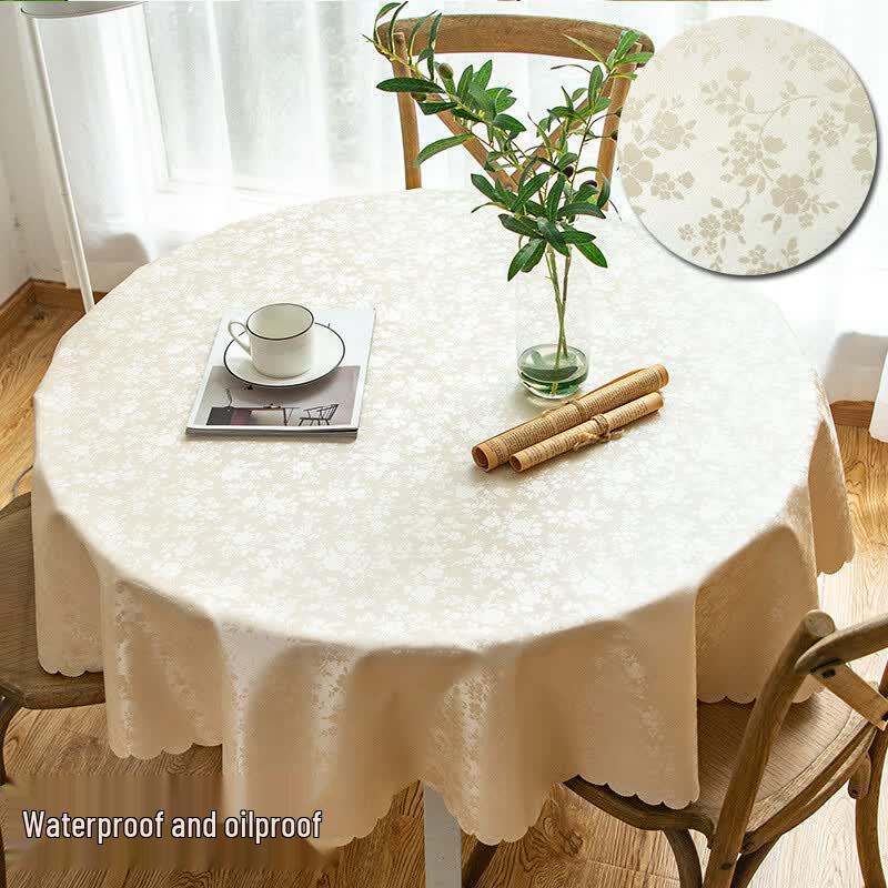 XinJingZhou European Style Oil-Proof PVC Round Tablecloth