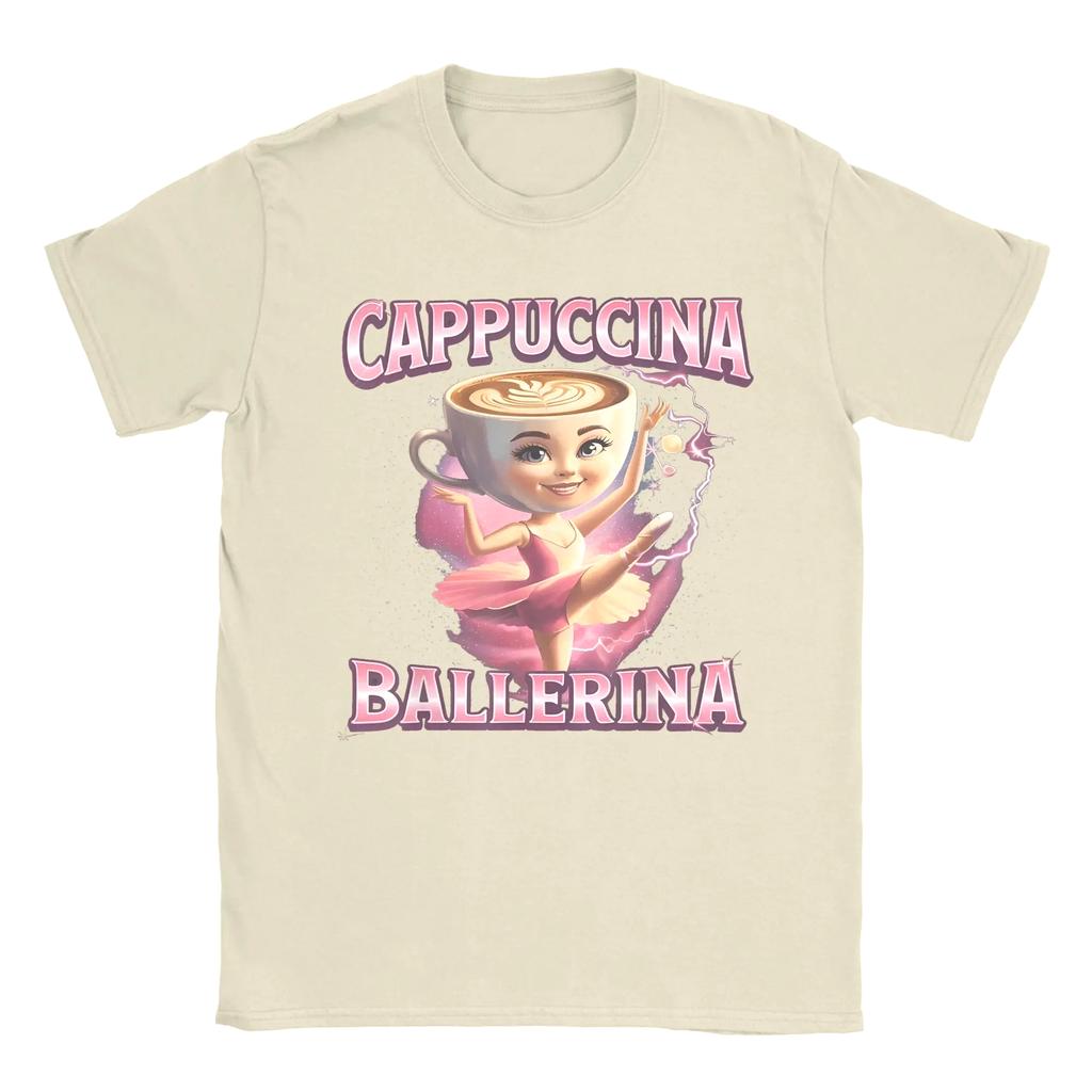 Funny Cappuccina Ballerina Cappuccino Dancer Coffee T-Shirts Women T-Shirt Harajuku Summer Tees Vintage Print Tops Gift